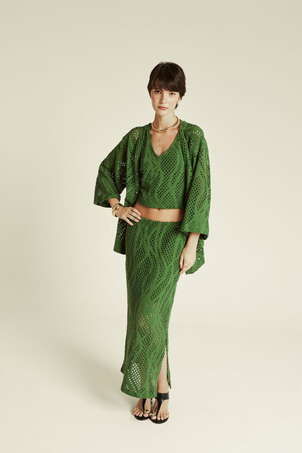 KIMONO MANGA 7/8 VERDE