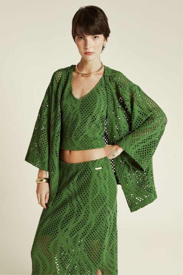 Blusa Crochet Verde