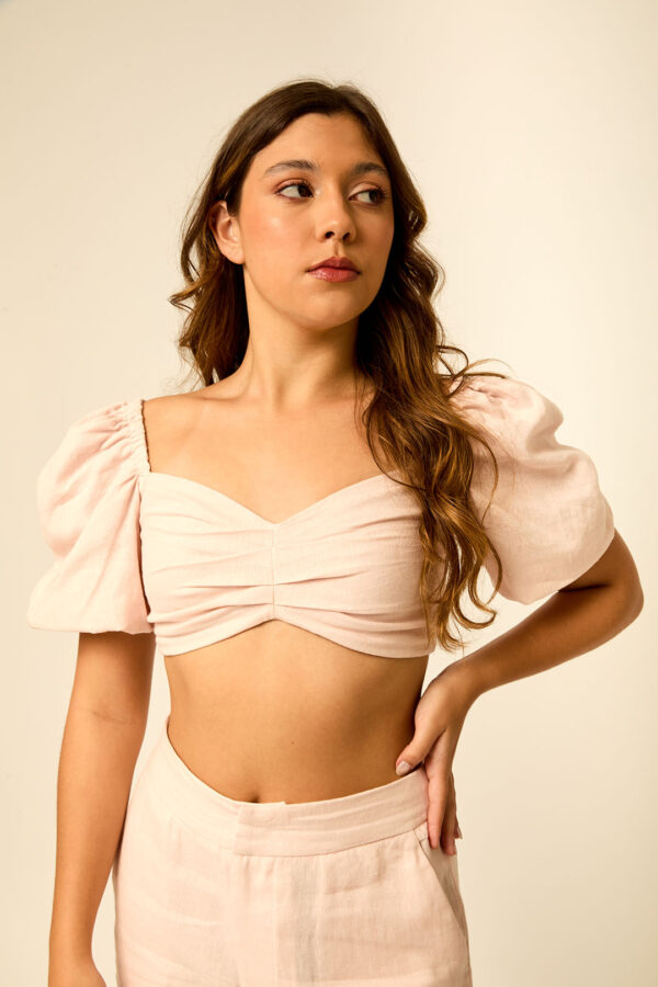 Top de Linho Rosa Bebê