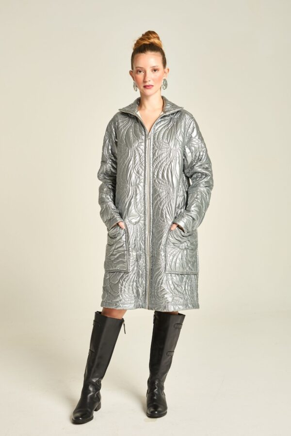 Casaco Puffer Dupla Face Cinza